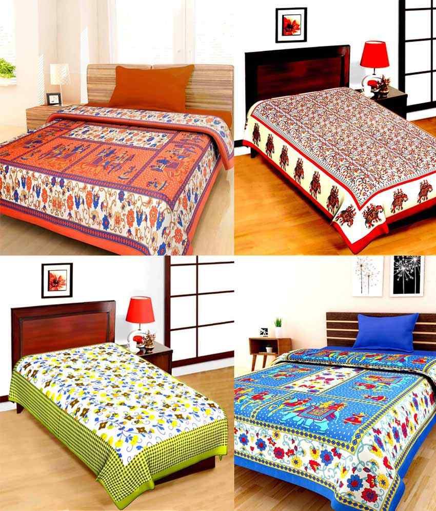 Uniqchoice Cotton 4 Bedsheets ( x ) Buy Uniqchoice Cotton 4 Bedsheets