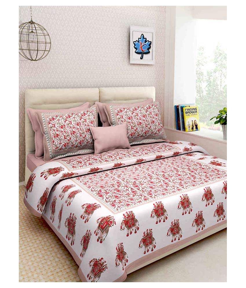     			Uniqchoice Cotton 1 Bedsheet with 2 Pillow Covers ( x )