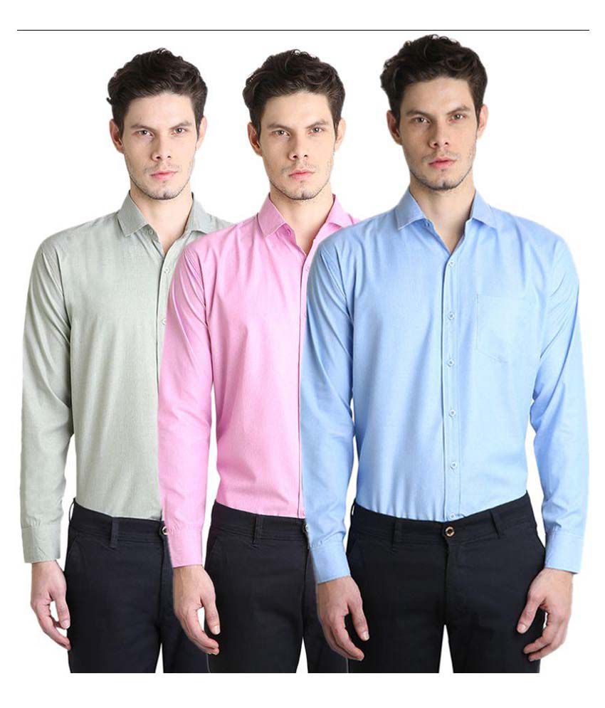 Van Galis Multi Formal Regular Fit Shirt Pack of 3 - Buy Van Galis ...