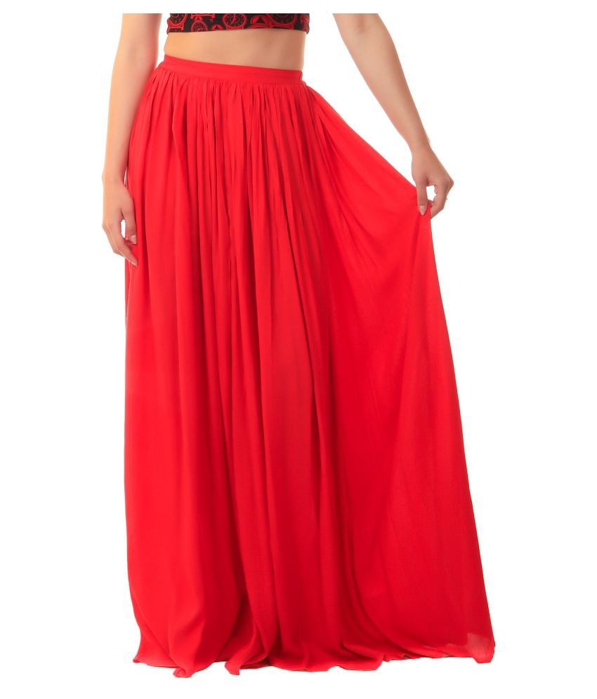 Buy Scorpius Red Rayon Highwaist Skirts Online at Best Prices in India ...