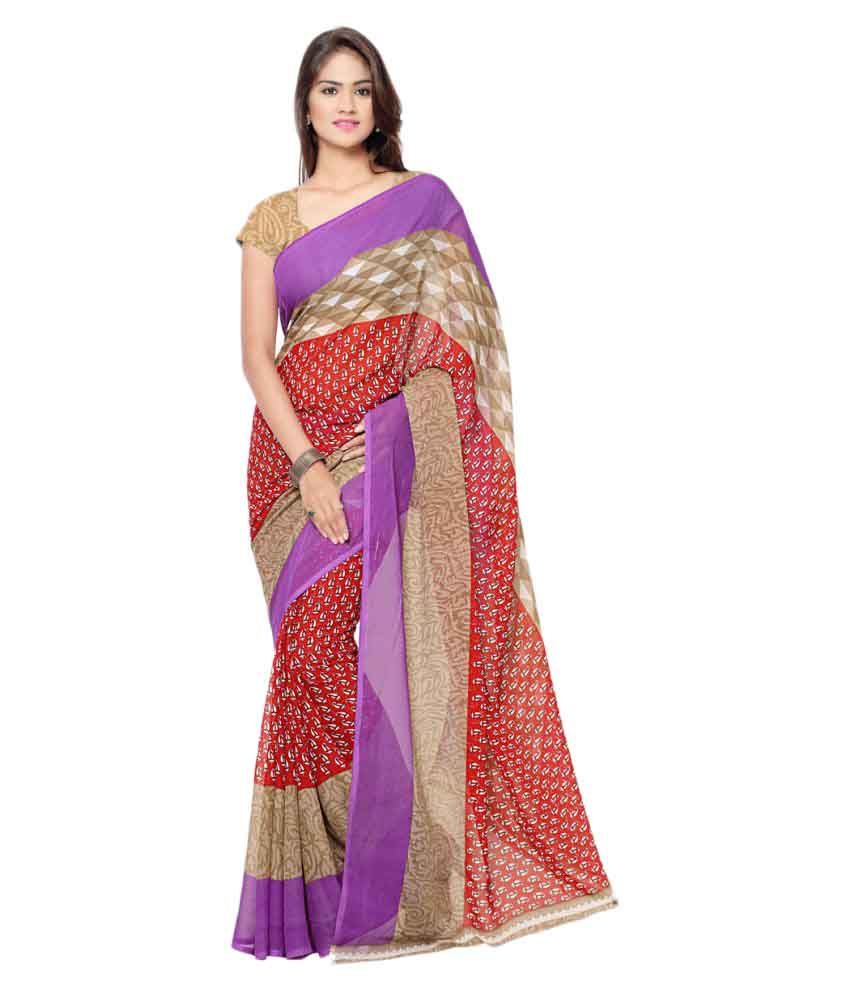 Anand Sarees Multicoloured Georgette Saree - Buy Anand Sarees ...