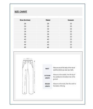 van heusen pants size chart