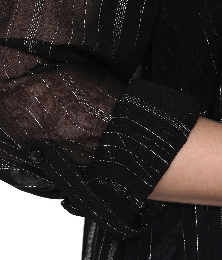 Buy Qurvii Black Striped Sheer Shirt Online at Best Prices in India - Snapdeal