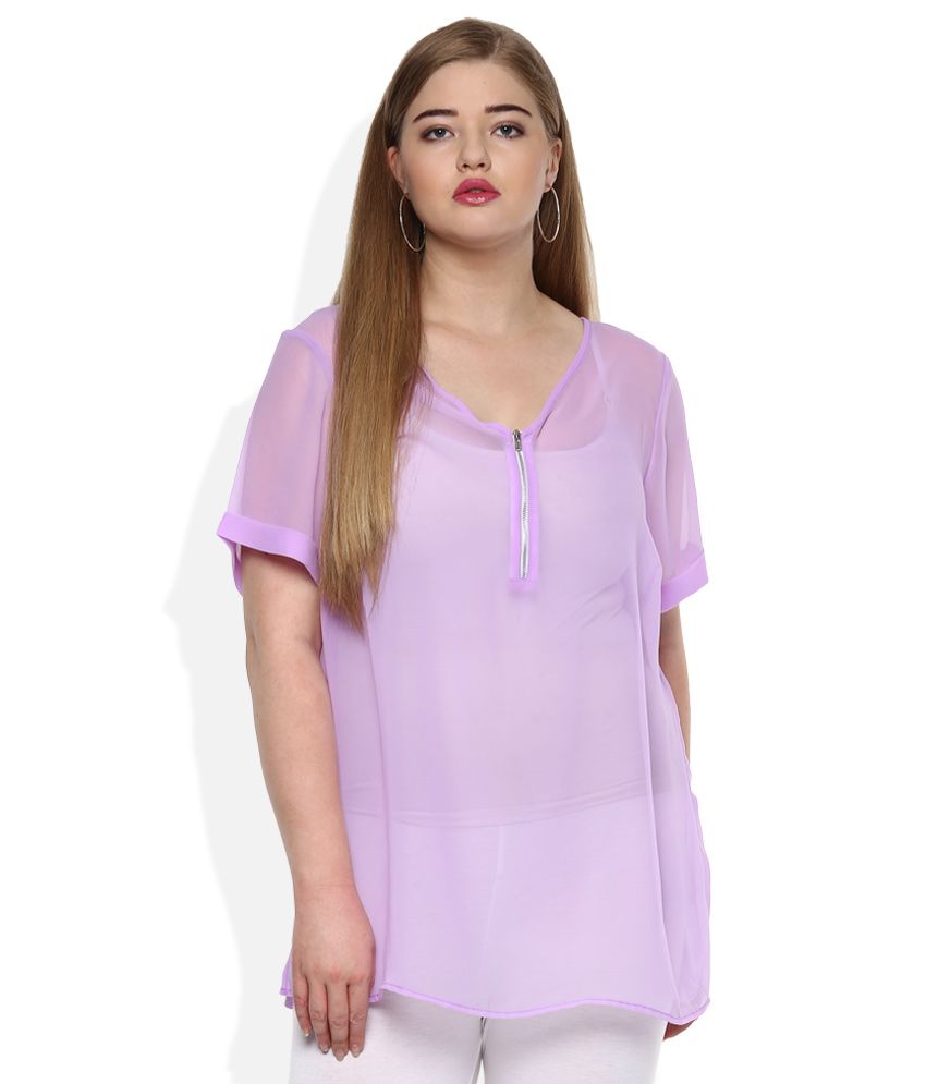 sheer purple shirt