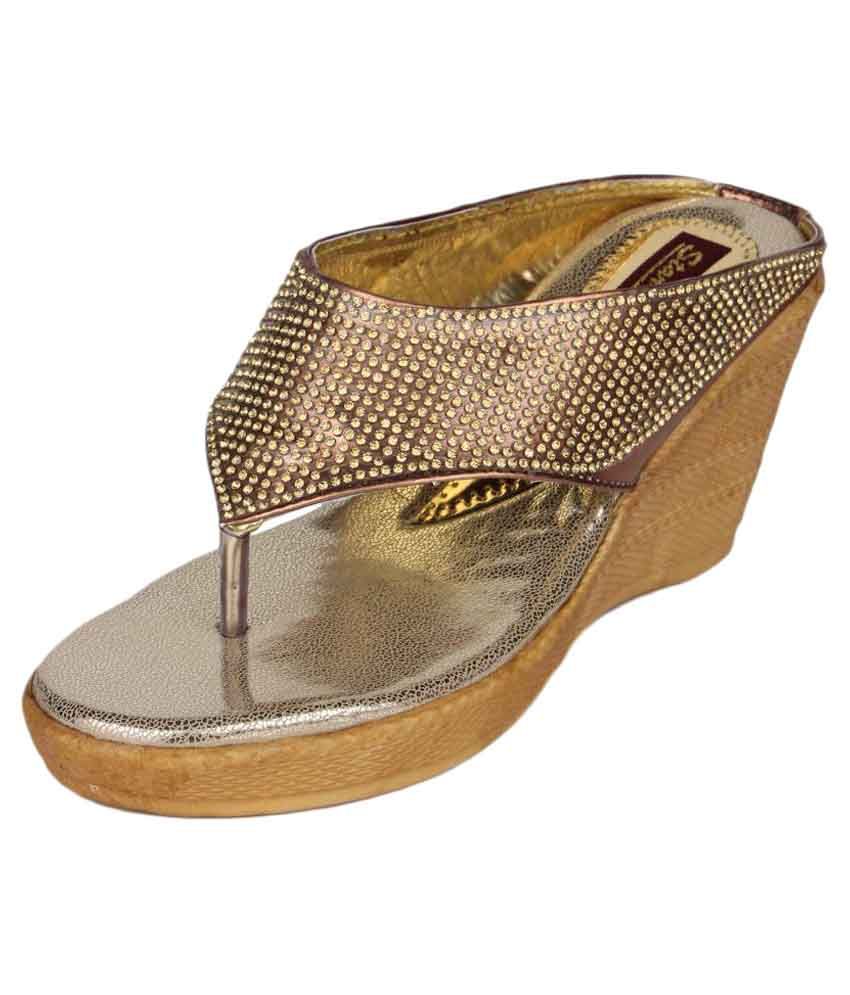 Star Style Gold Wedges Heels Price in India- Buy Star Style Gold Wedges Heels Online at Snapdeal