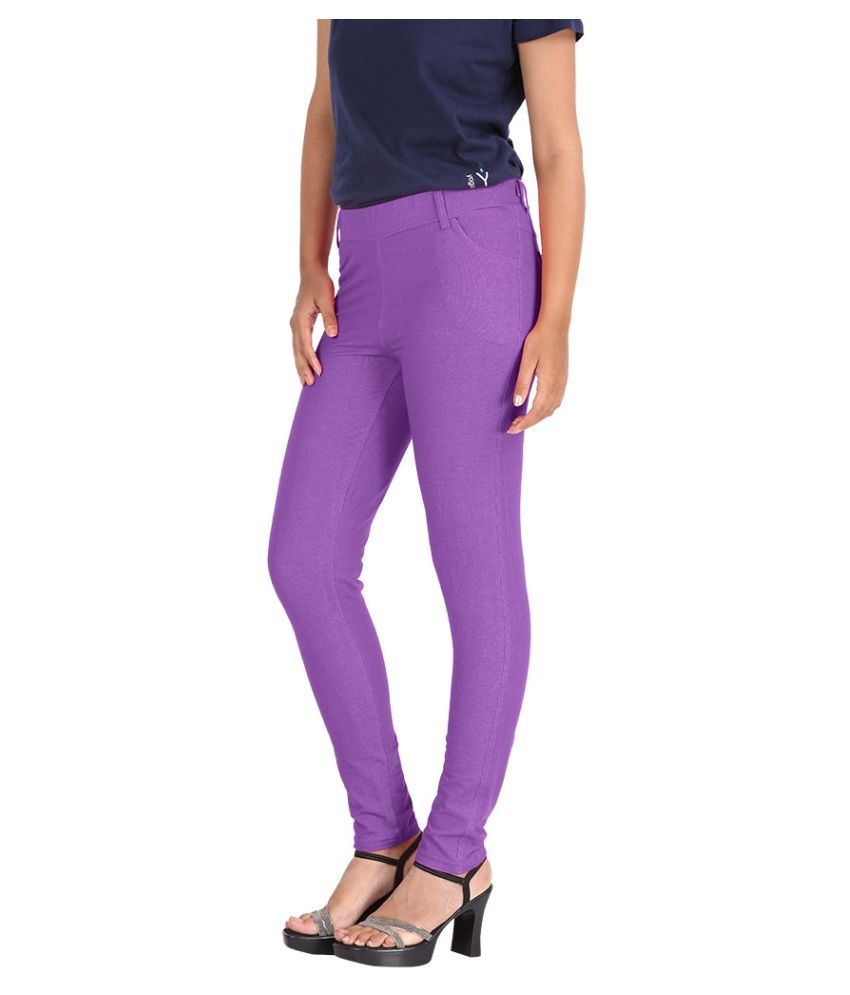 purple jeggings