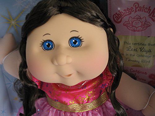 cabbage patch doll brown hair blue eyes
