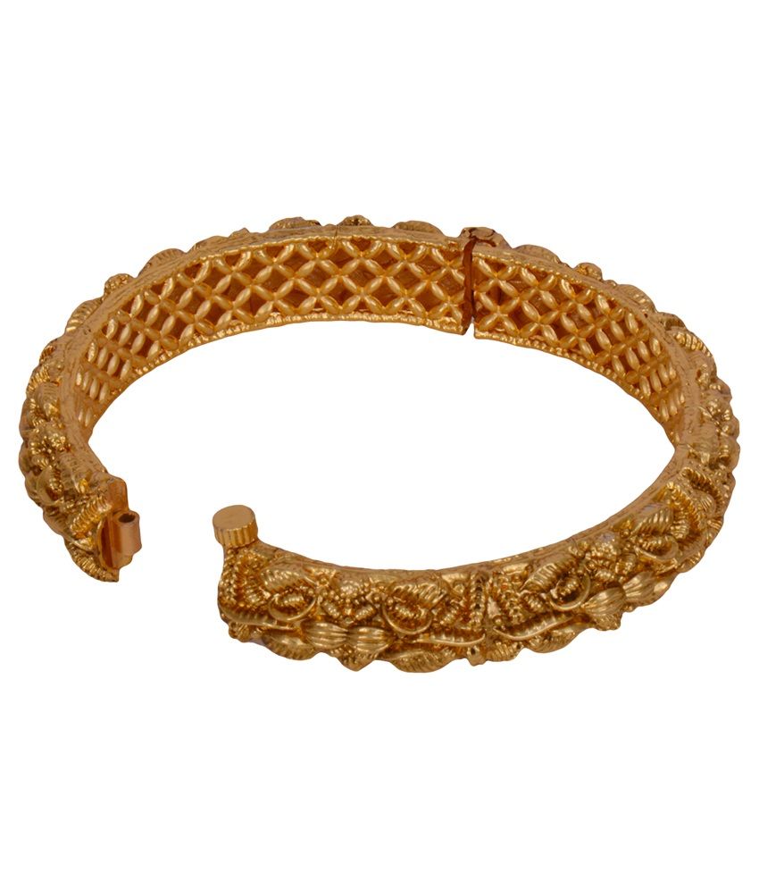 Hyderabad Jewels Golden Bangle Set of 2 Buy Hyderabad Jewels Golden
