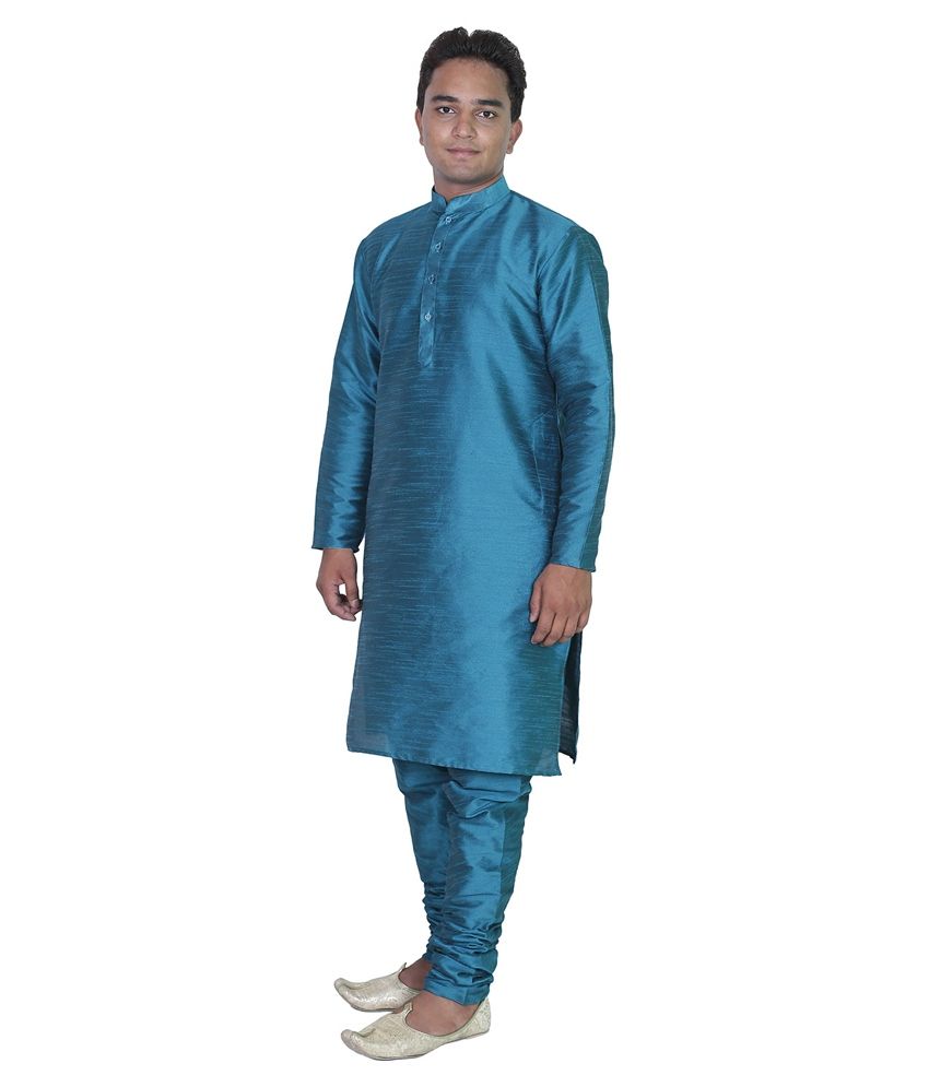 Arosefashion Blue Silk Kurta Pyjama Set Pack of 2 - Buy Arosefashion ...