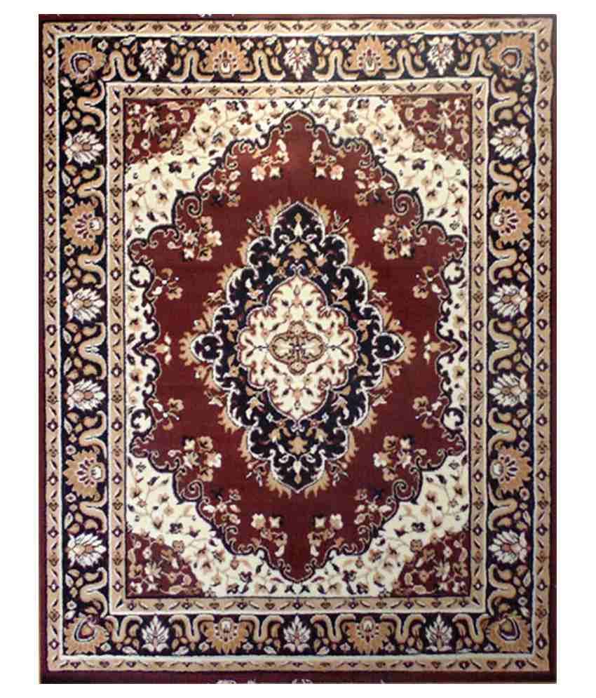 Furnishingland Brown Wool Carpet Ethnic 4x6 Ft. - Buy ...