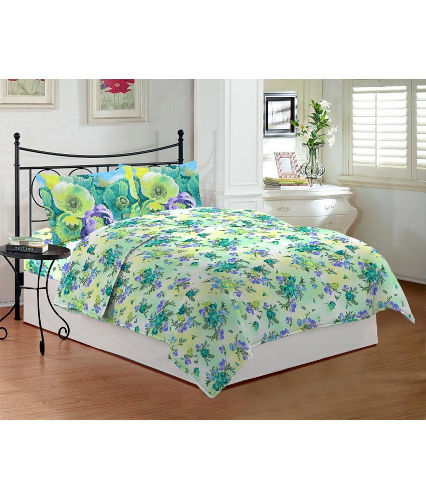 Bombay Dyeing Coral Vine Sea Green Double Bedsheet Buy