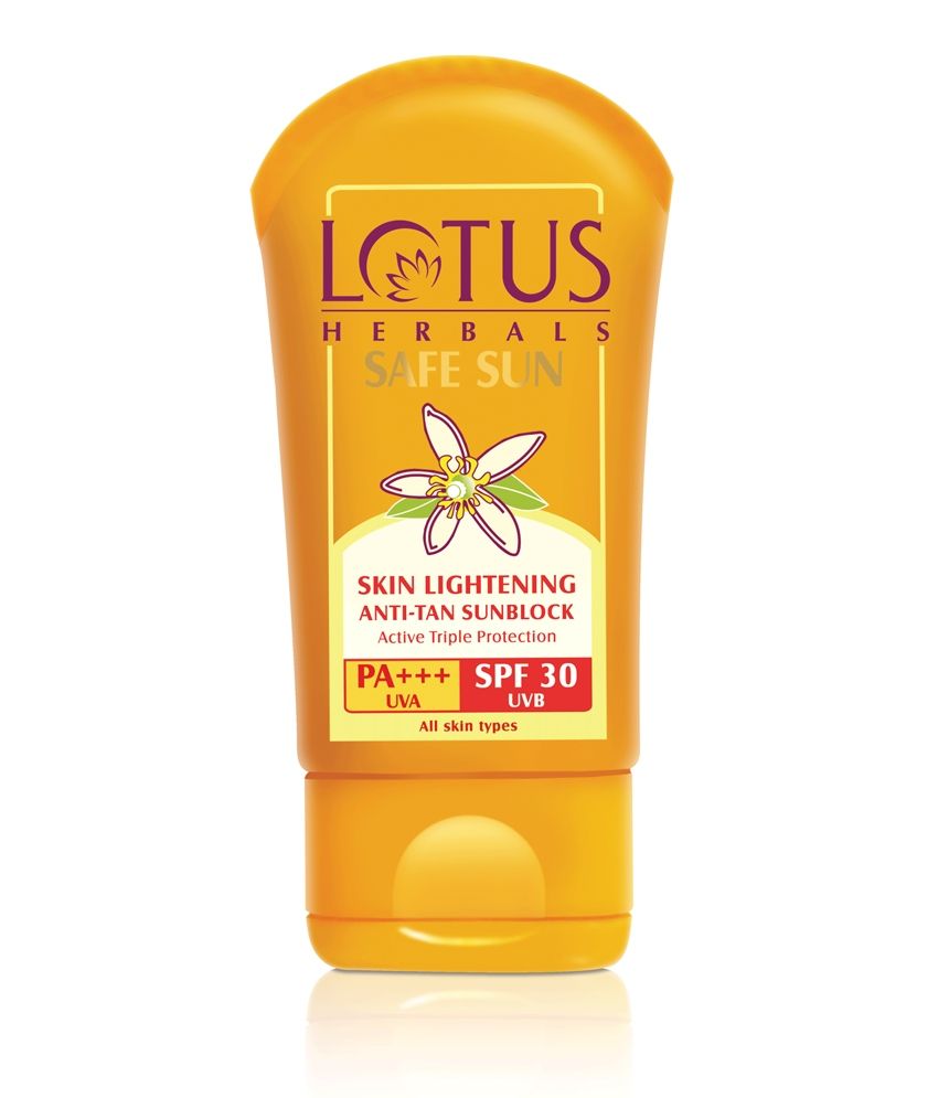 Lotus Herbals Skin Lightening Anti Tan Sunblock Uva Spf 30 Uvb cream 