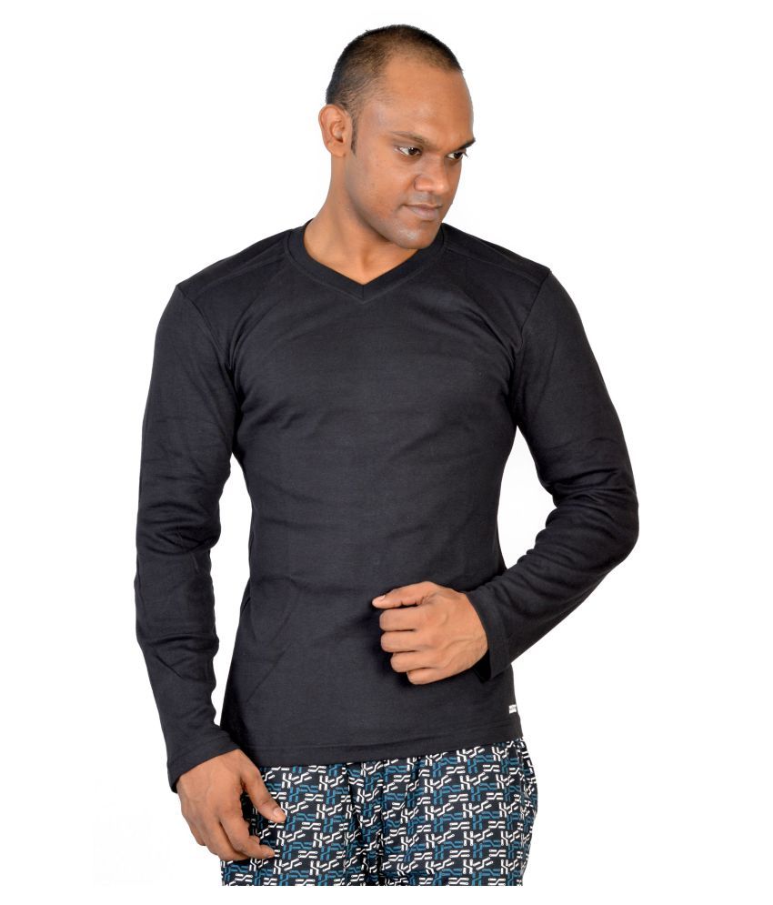 Macroman Black V-Neck T-Shirt - Buy 