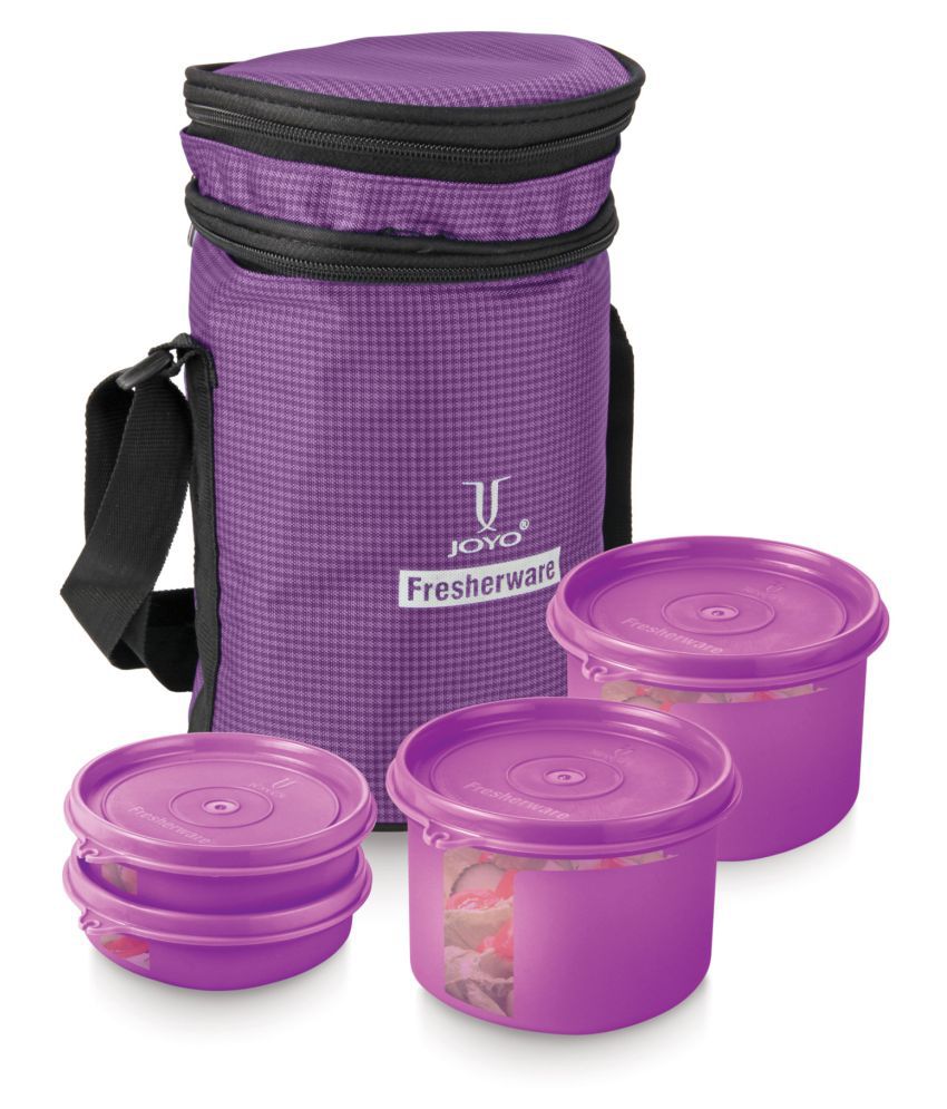 Joyo Fresherware Airtight Lunch Pack 4pcs Set-Purple: Buy Online at ...