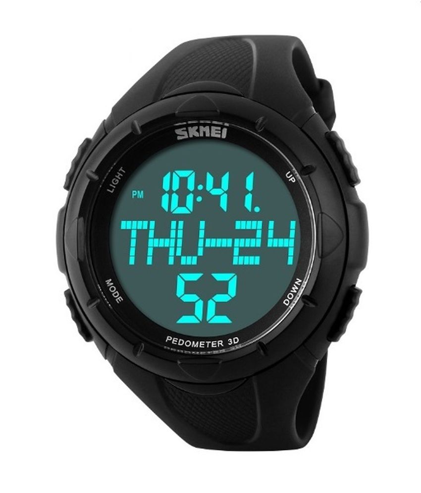 matte black digital watch