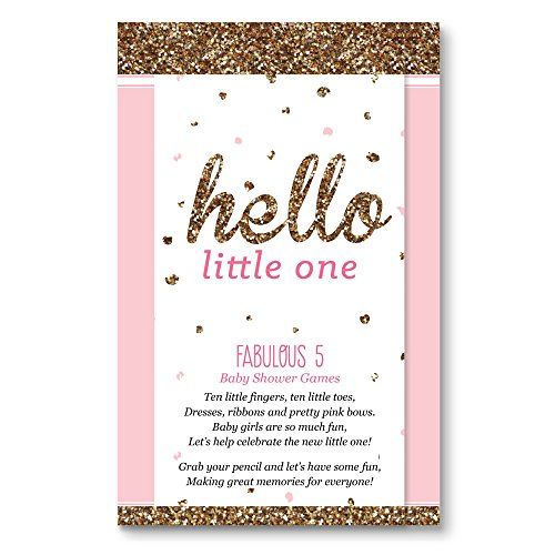 Hello Little One Girl Fabulous 5 Pink And Gold Girl Baby Shower Games Set Of 12 Buy Hello Little One Girl Fabulous 5 Pink And Gold Girl Baby Shower Games Set