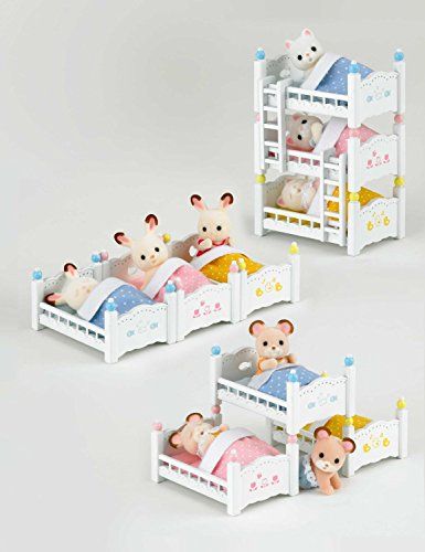 sylvanian triple bunk bed set