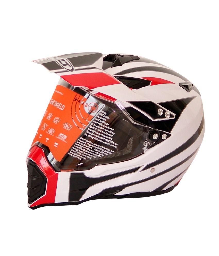 WLT White Motocross Helmet: Buy WLT White Motocross Helmet Online at