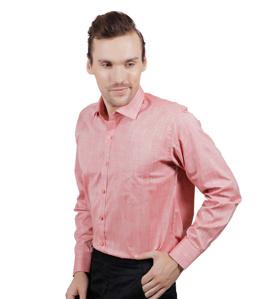 Jorzzer Roniya Redish Pink Linen Blend Formal Shirt - Buy Jorzzer ...