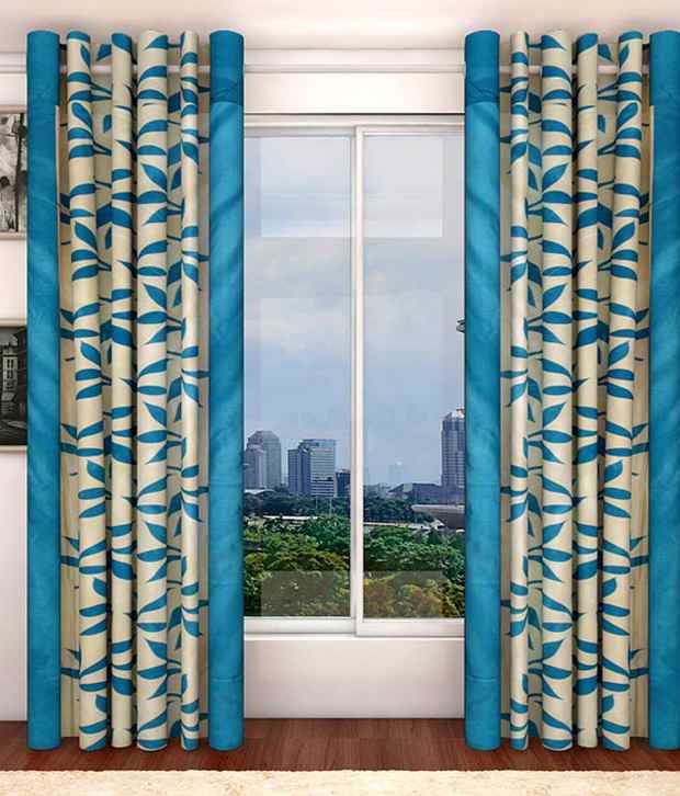     			Tanishka Fabs Solid Semi-Transparent Eyelet Curtain 7 ft ( Pack of 2 ) - Multi Color