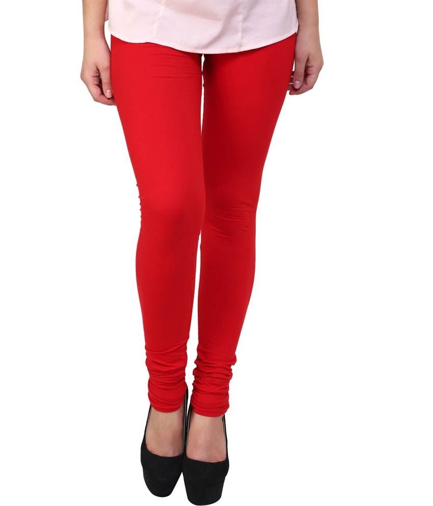 Fashion Mantra Red Cotton Leggings 