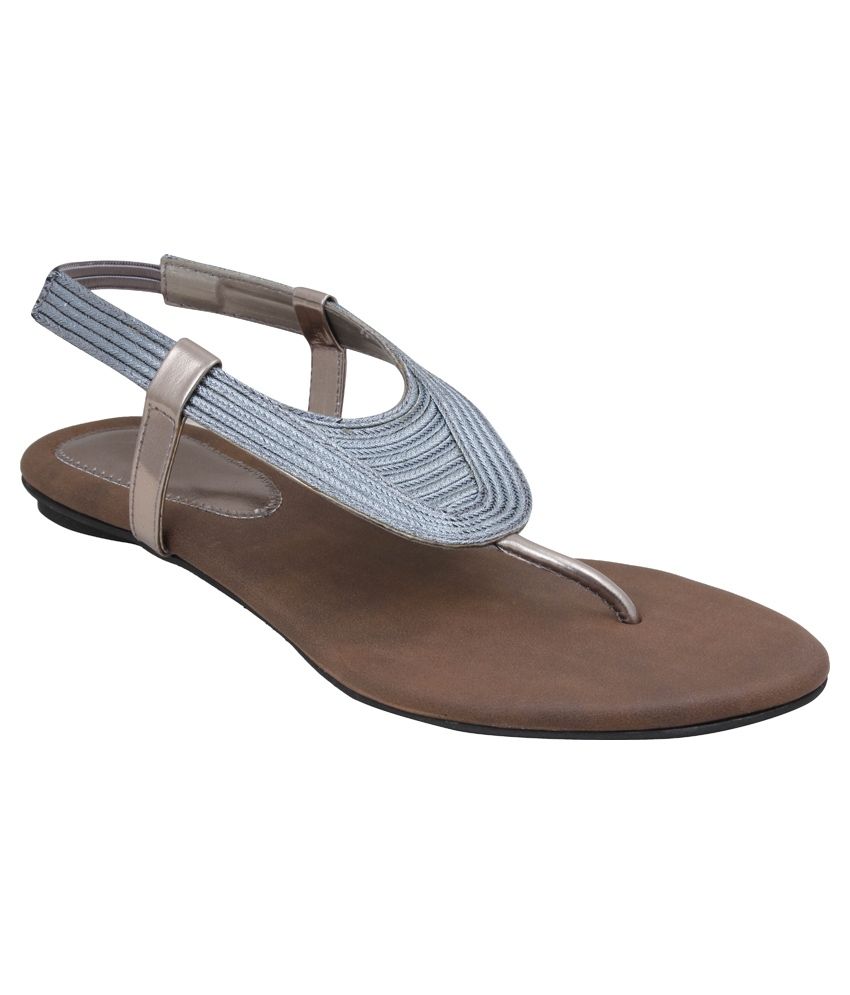 silver flat slip on sandals