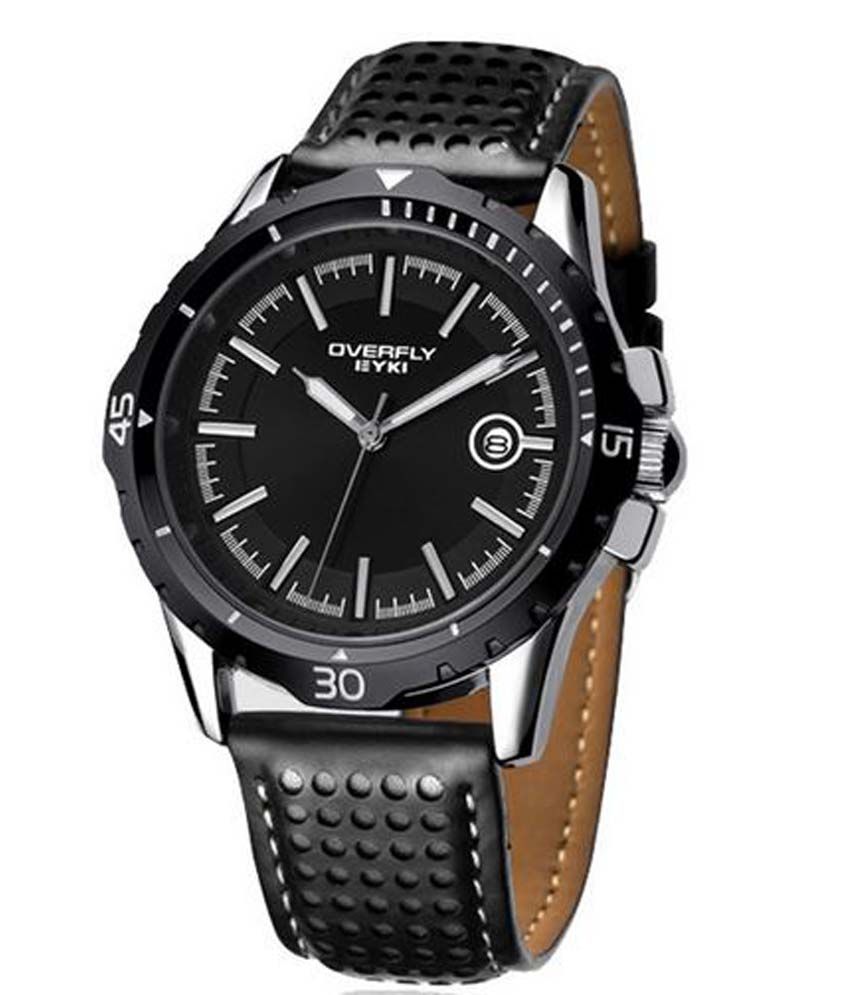 black analog wrist watch