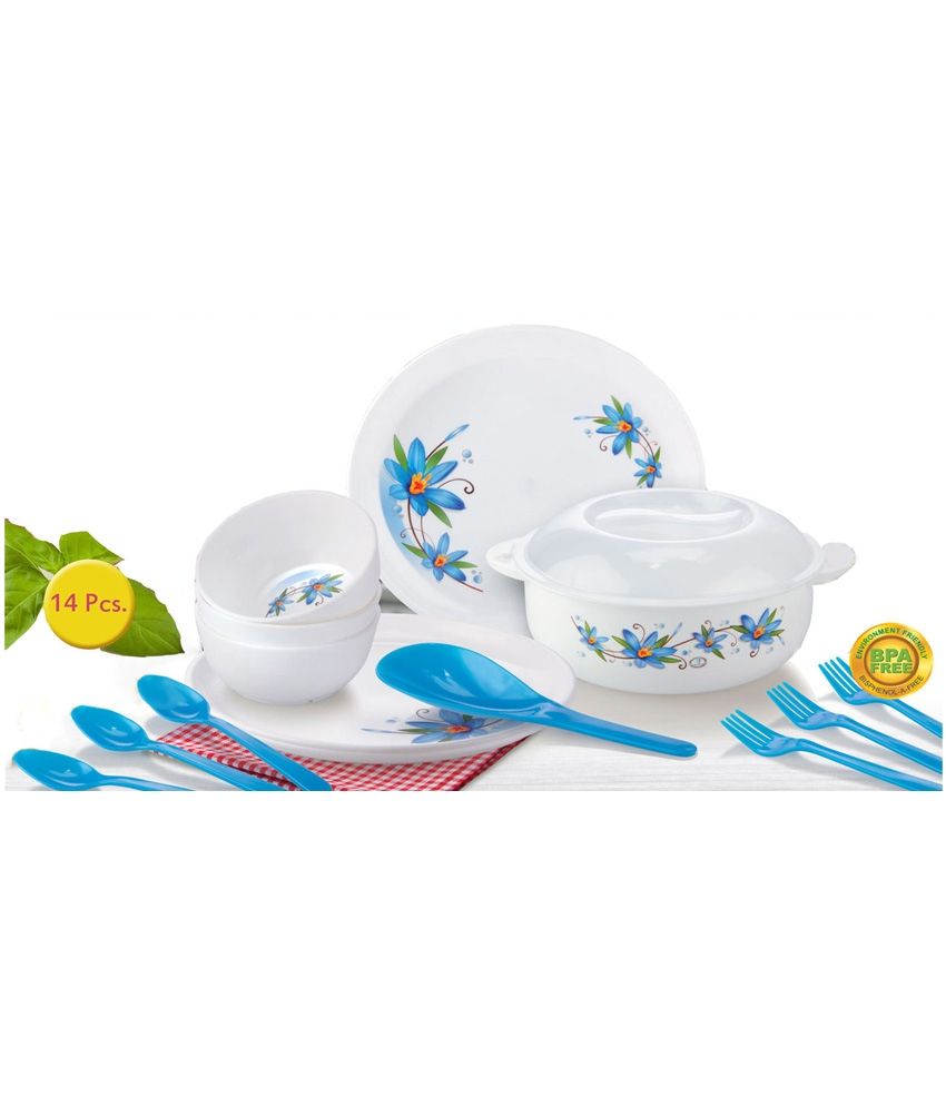 Joyo Fiesta Microwave Safe Dinner Set 14 pcs (Blue) Buy Online at Best Price in India Snapdeal