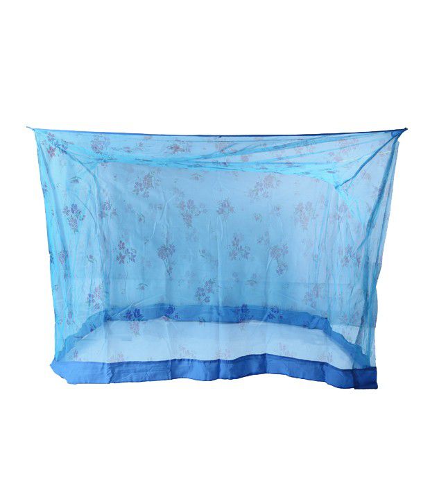     			Riddhi Mosquito Net Blue Polyester Mosquito Net with Border
