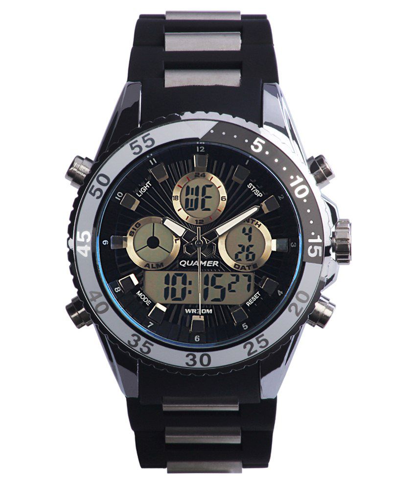 Quamer Black Steel Watch - Buy Quamer Black Steel Watch Online at Best ...