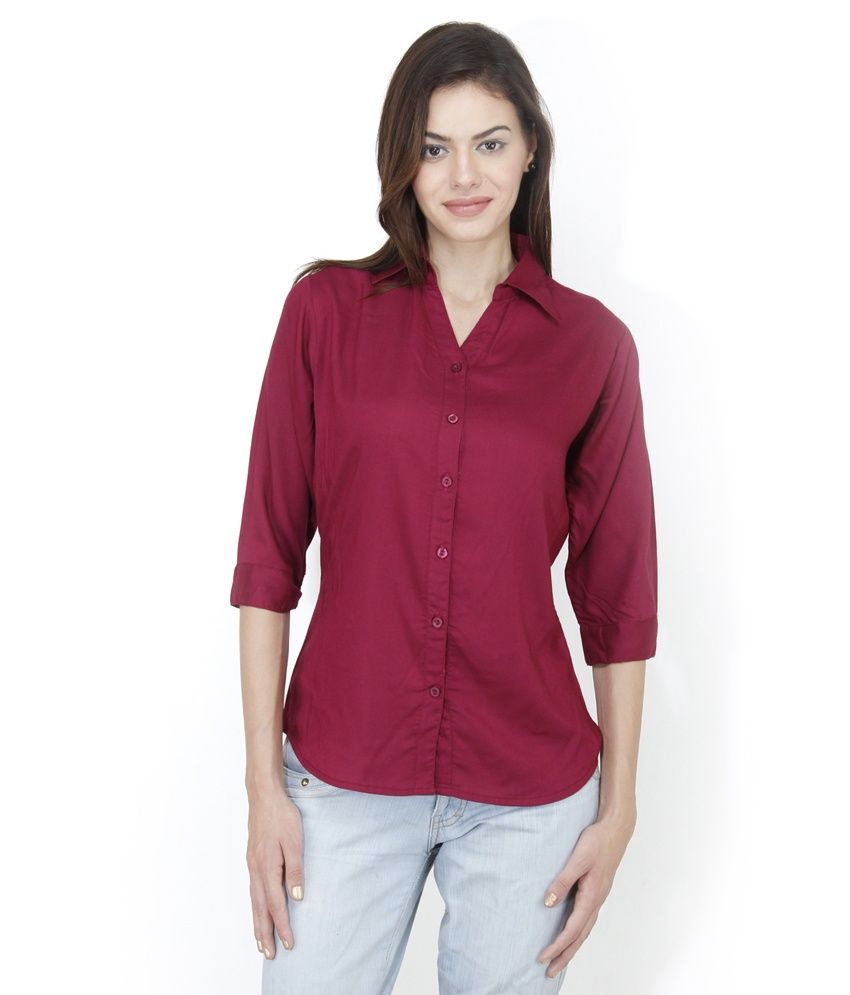 Buy Mayra Red Rayon Shirts Online at Best Prices in India Snapdeal