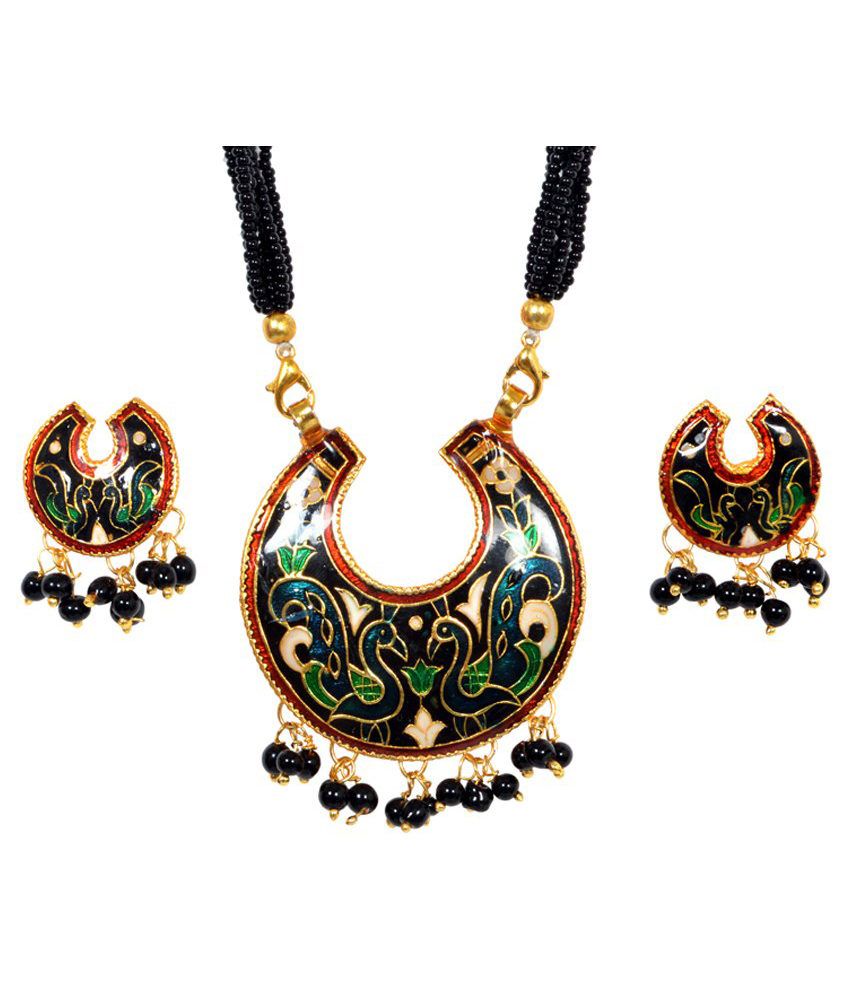 The Trendy Trendz Rajasthani Meenakari Necklace Earring Set