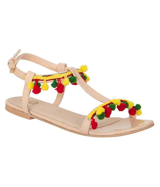multicolor sandals flat