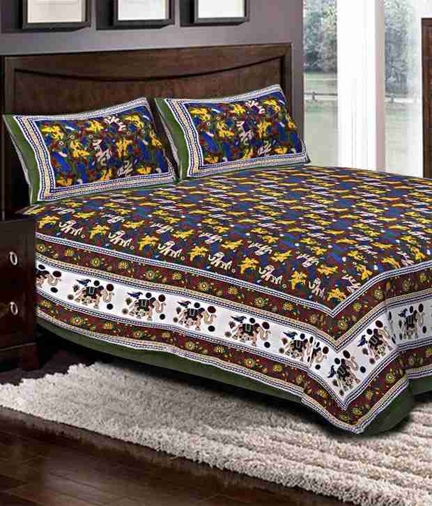     			Frion Kandy - Multi Cotton 1 Bedsheet with 2 Pillow Covers