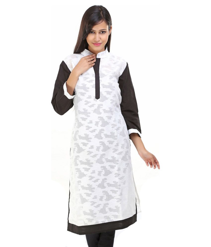 white silk kurti