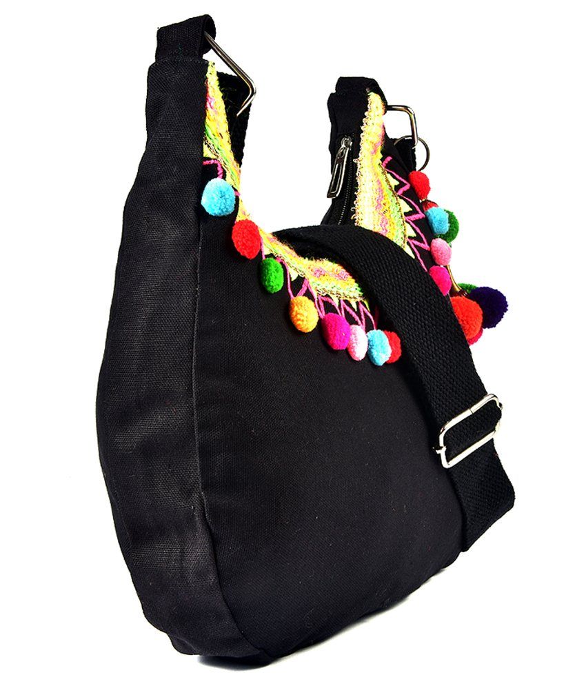 Pick Pocket Canvas Cloth Sling BagBlack Buy Pick Pocket Canvas Cloth