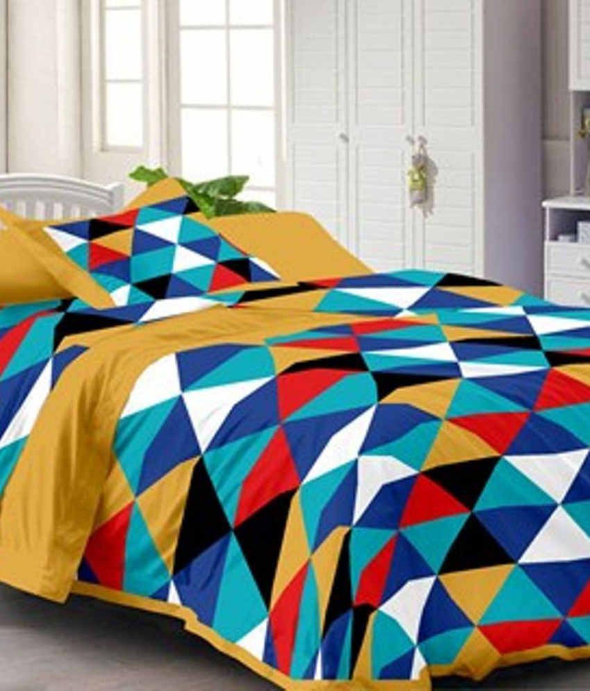     			Story@Home 100% Cotton 120 TC Single Bedsheet with 1 Pillow Cover
