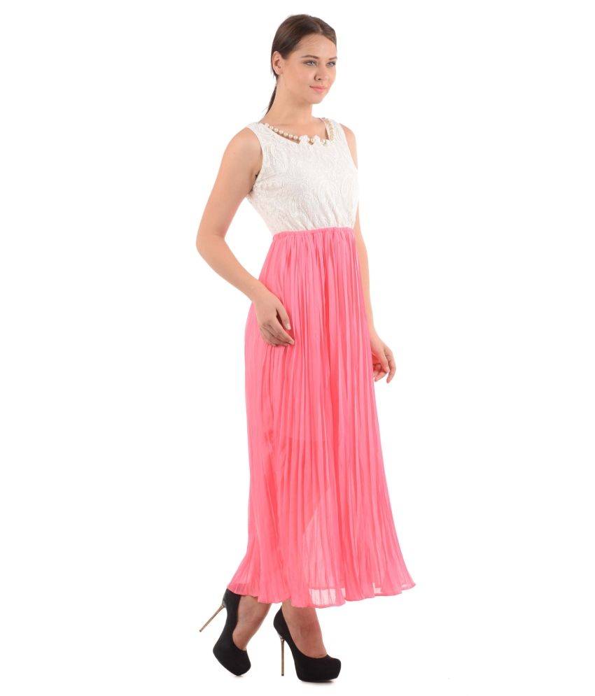 pink net maxi dress