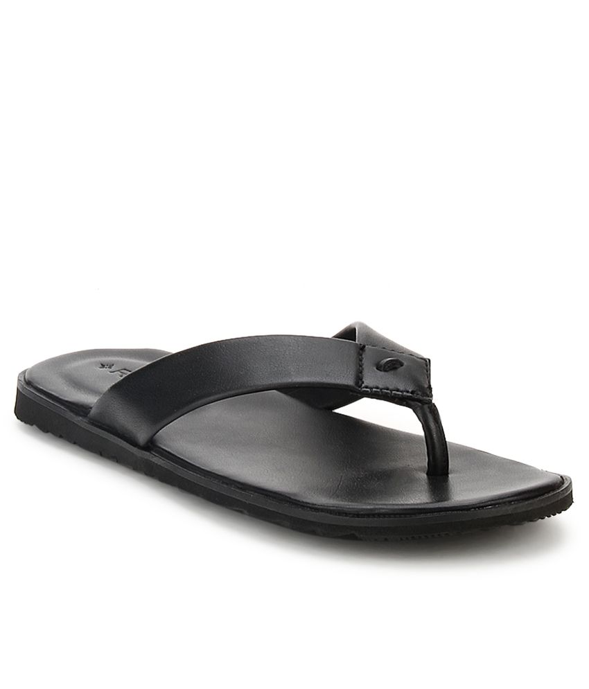 Ruosh Black Slippers Online at Snapdeal