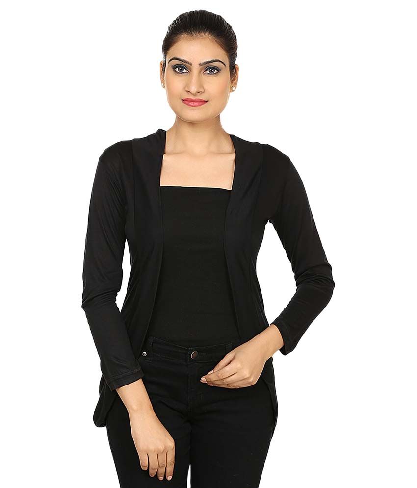 Buy Haniya Black Cotton Lycra Shrugs Online at Best Prices in India