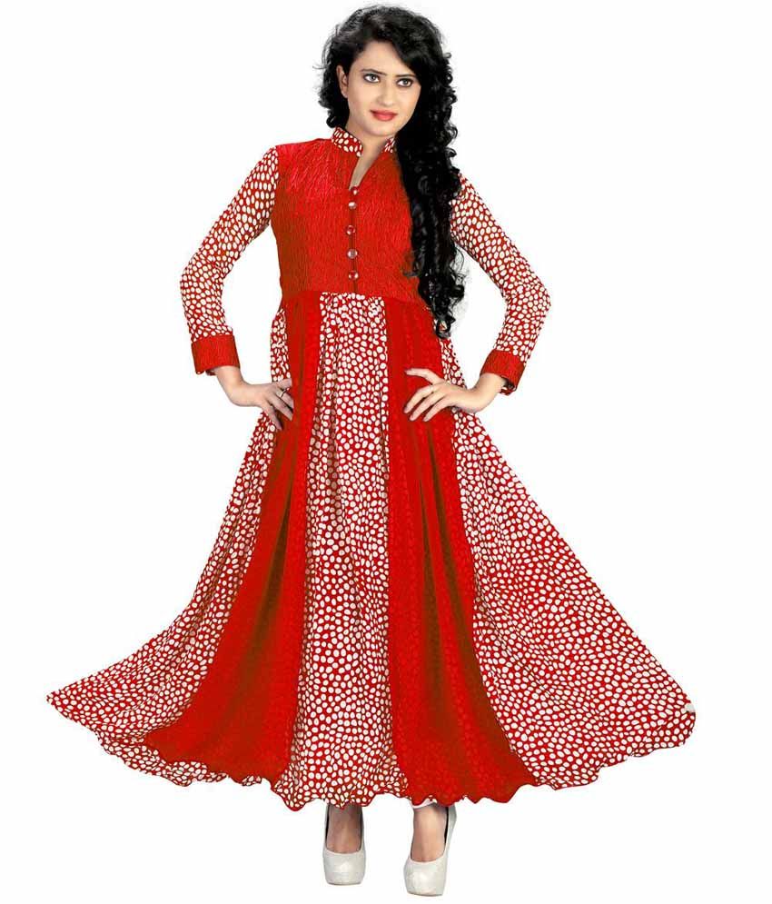 red georgette frock