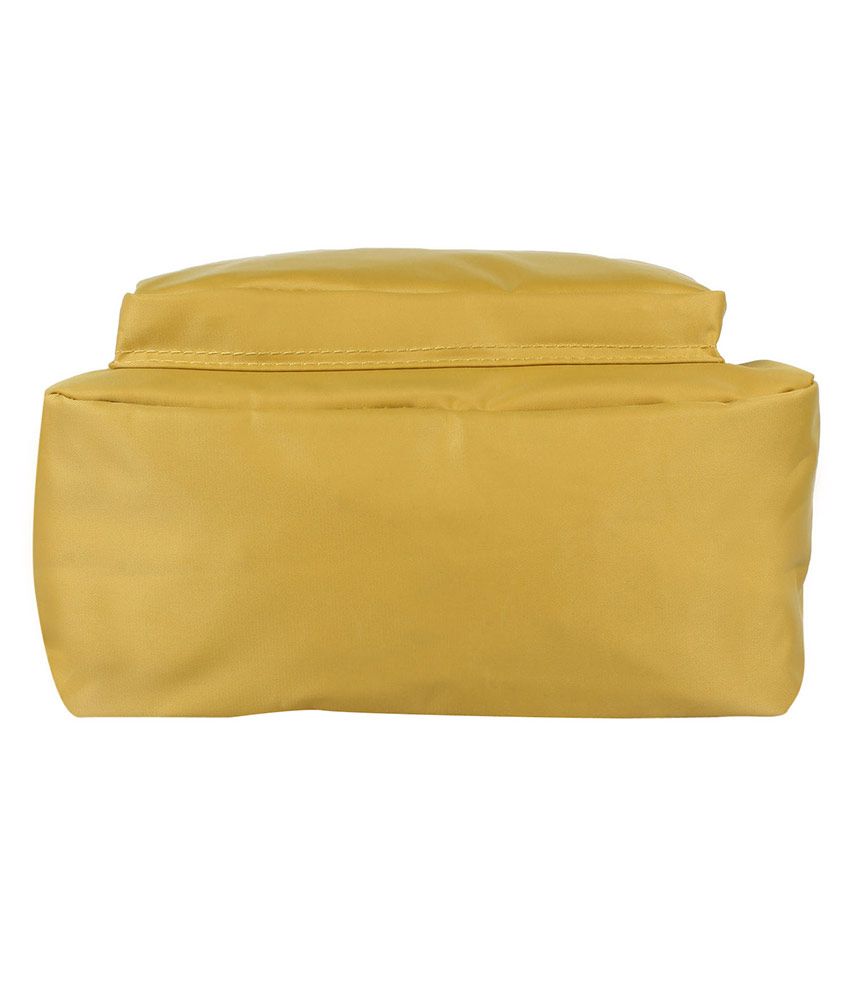 yellow canvas backpack