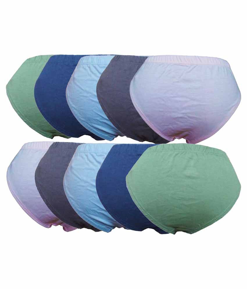 Instyle Girl Multicolour Cotton Plain Panties Pack Of 10 Buy 9632