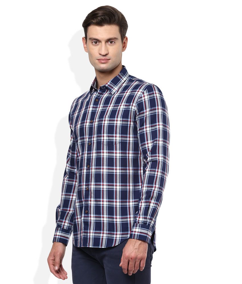 Giordano Navy Checkered Shirt - Buy Giordano Navy ...