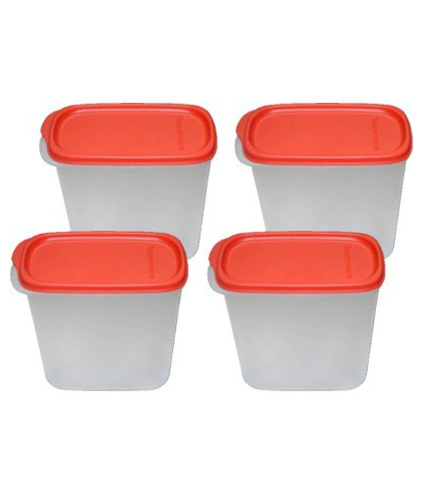 Rectangular Transparent Containers Tupperware Type Tupperware Transparent Plastic Container - Set Of 4: Buy Online at Best ...