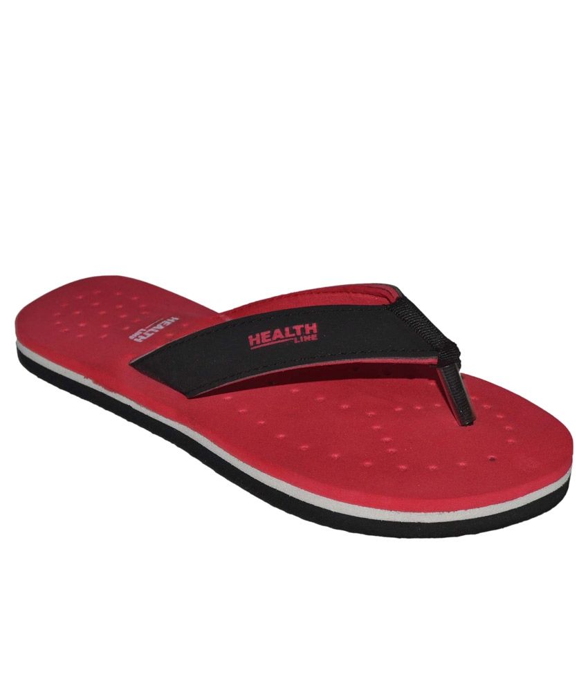 Health Line Red Flip Flops Price in India- Buy Health Line Red Flip ...