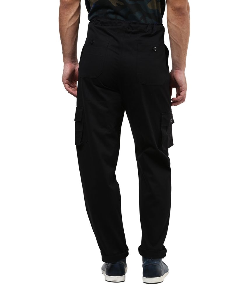 low rise black cargos