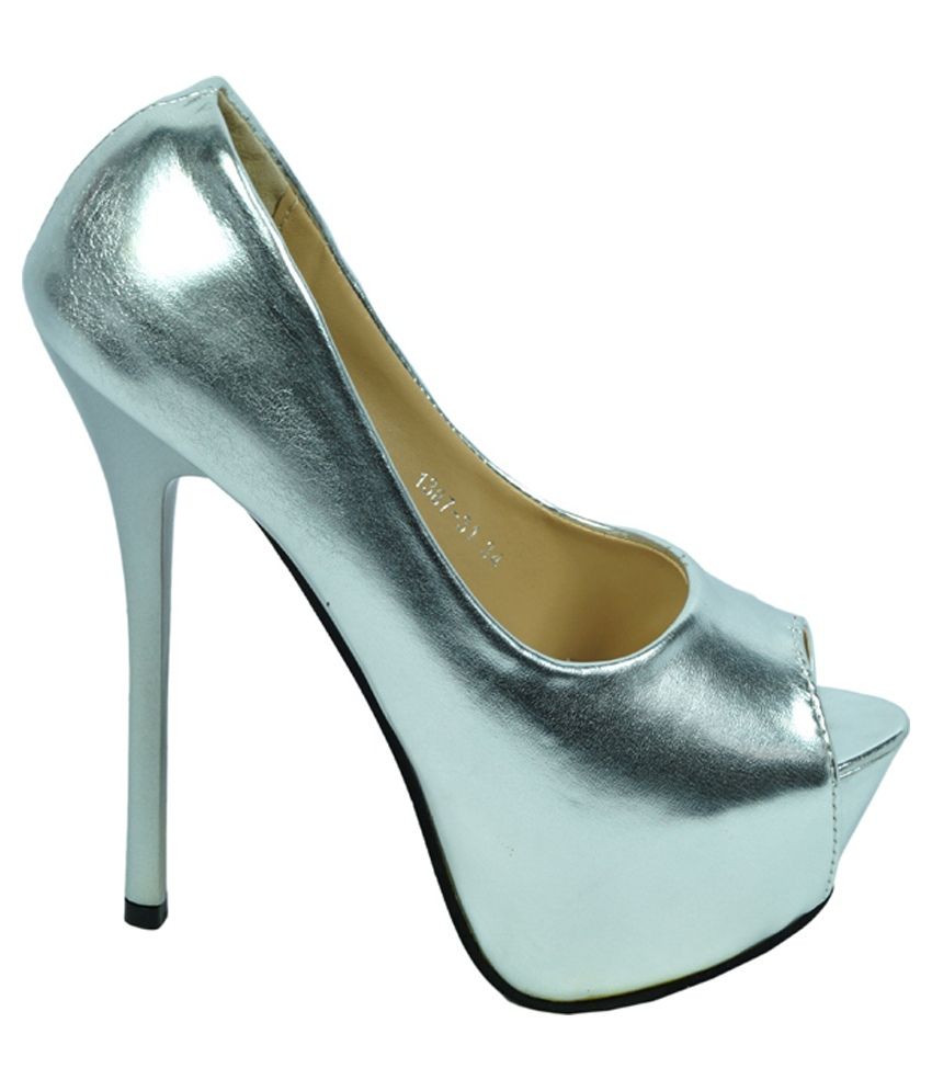 Regal Silver Stiletto Heels Price in India- Buy Regal Silver Stiletto ...