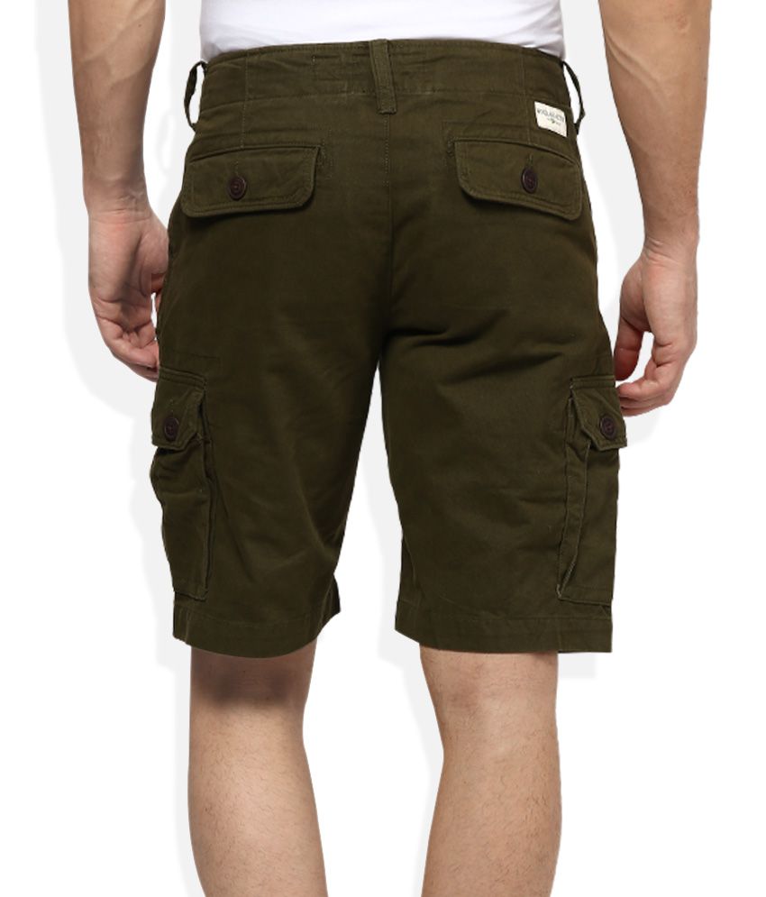 Woodland Green Cotton Shorts - Buy Woodland Green Cotton Shorts Online ...