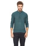 Vivid India Green Cotton Short Kurta